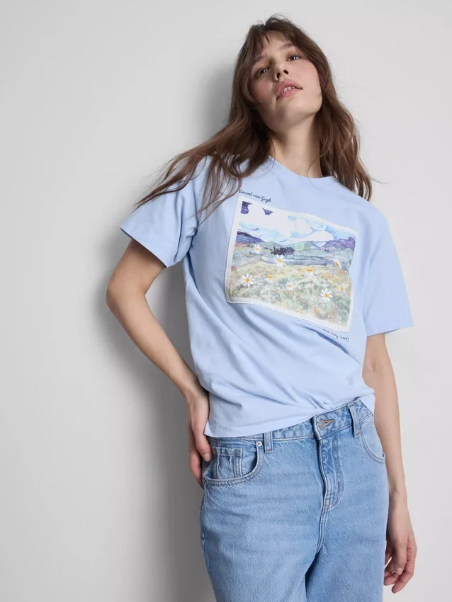 Vincent van gogh landscape art cotton t-shirt Vincent van gogh landscape art cotton t-shirt