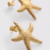 Waterproof starfish stud earrings