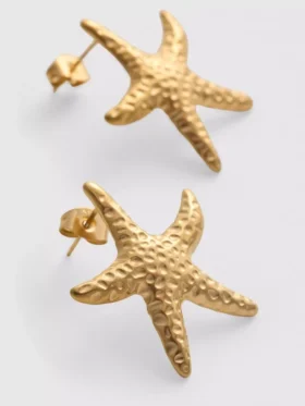 Waterproof starfish stud earrings