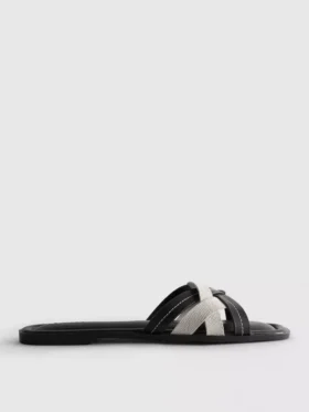 Weave strap mules