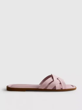 Weave strap mules