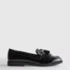 Wide fit patent loafers