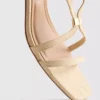 Wide-fit raffia trim block heel sandals