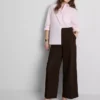 Wide leg pleated belt detail pants Wide leg pleated belt detail pants