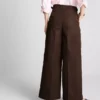 Wide leg pleated belt detail pants Wide leg pleated belt detail pants