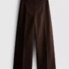Wide leg pleated belt detail pants Wide leg pleated belt detail pants