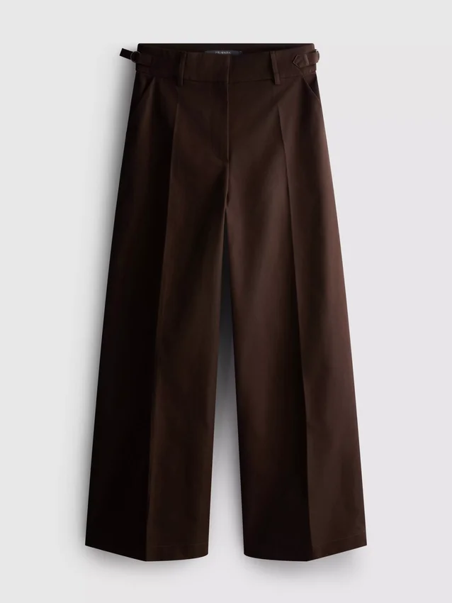 Wide leg pleated belt detail pants Wide leg pleated belt detail pants