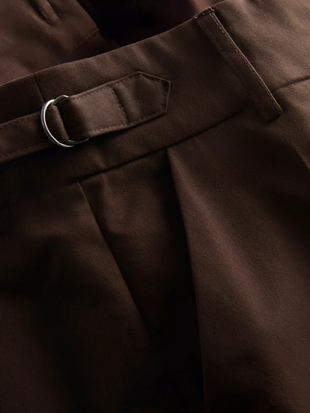 Wide leg pleated belt detail pants Wide leg pleated belt detail pants