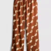 Wide leg printed pants