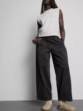 Wide leg seam detail utility pants