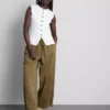 Wide leg seam detail utility pants