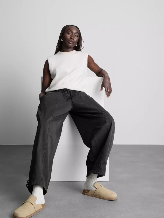 Wide leg seam detail utility pants Wide leg seam detail utility pants