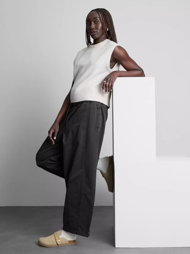 Wide leg seam detail utility pants Wide leg seam detail utility pants