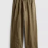 Wide leg seam detail utility pants