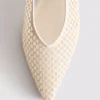 Woven mesh pointed court heels