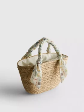Woven straw midi bucket bag Woven straw midi bucket bag