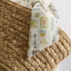 Woven straw midi bucket bag