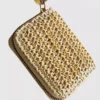 Woven zip-up purse