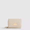 Zip-up metallic detail wallet